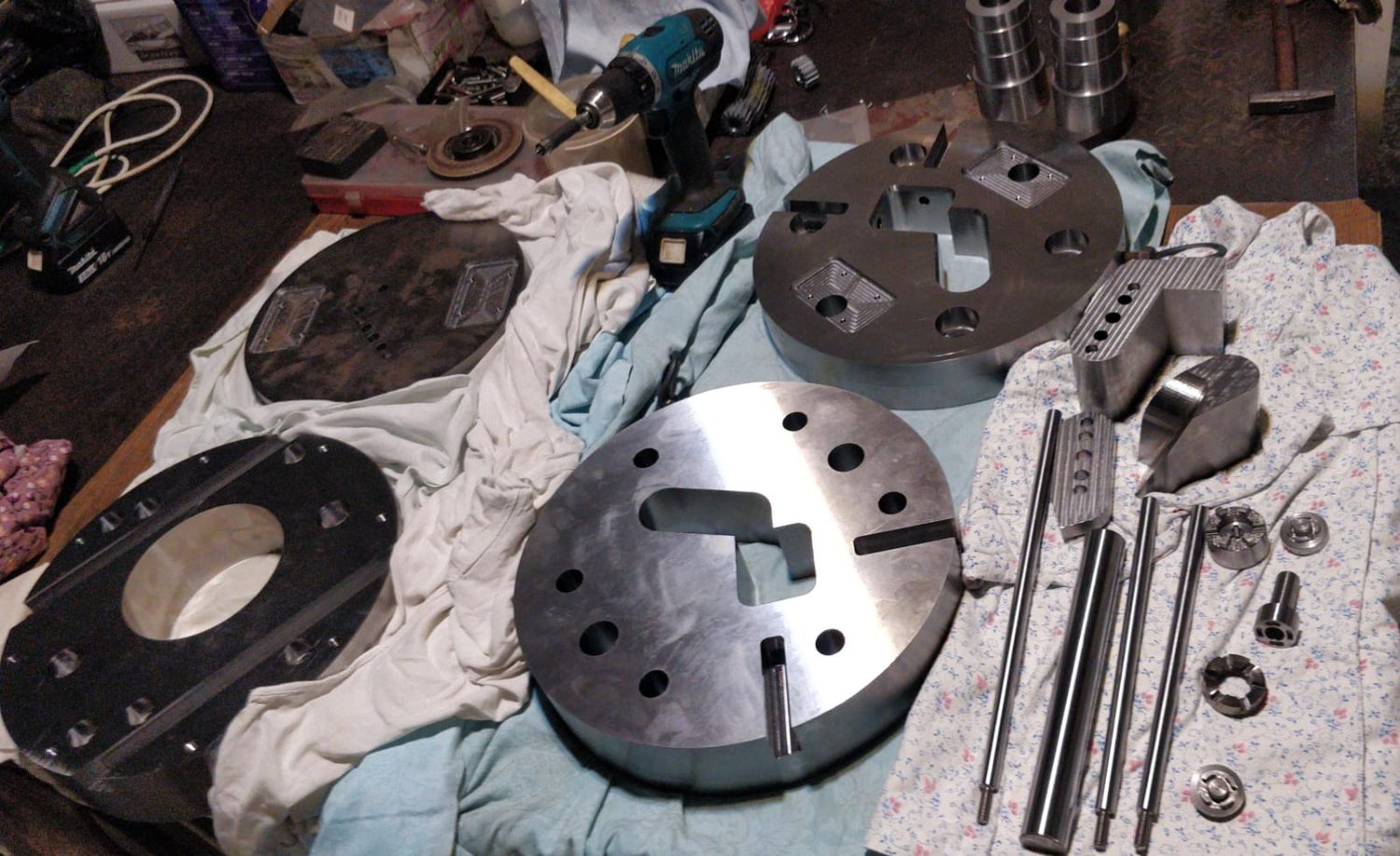 Precision parts on the workshop bench